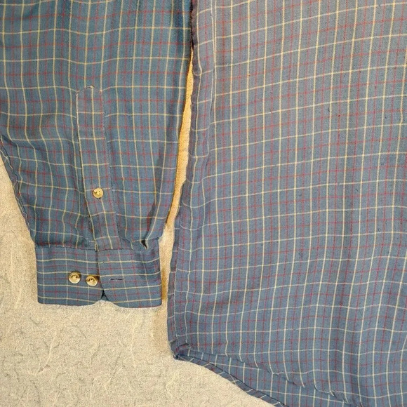 Arnold Palmer Men's Long Sleeve Button Up Blue/Red/White Plaid Shirt Size XL-17 - Picture 4 of 10